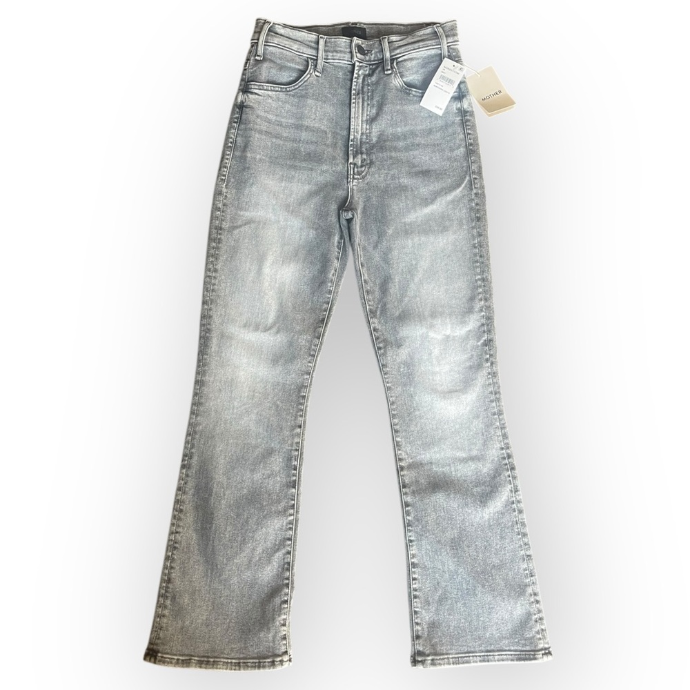 MOTHER High Rise Gray Jeans with Subtle Flare Hustler Ankle size 26